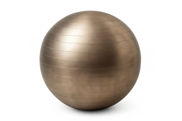 Bronze fitness exercise ball on transparent background