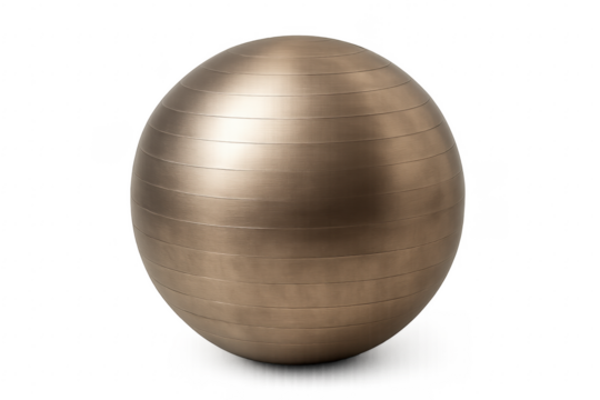 Bronze fitness exercise ball on transparent background