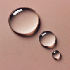 Water Droplets with Glossy Reflection on Light Surface