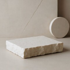 Minimalist Stone Geometry with Textured Wall Background