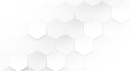 Abstract white hexagon background. 3d render illustration with copy space