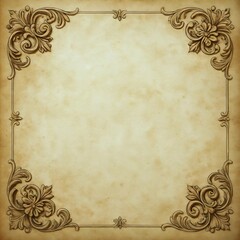 Vintage Parchment Background with Ornate Floral Corners