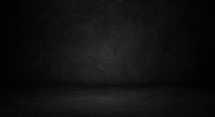 Empty dark room with concrete wall and floor. Grunge background
