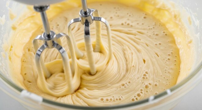 Mixing Cake Batter with Electric Hand Mixer - Powered by Adobe