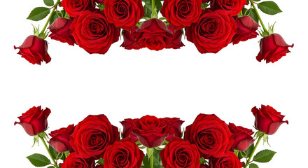 Stunning red roses border evokes romance and passion for special occasions