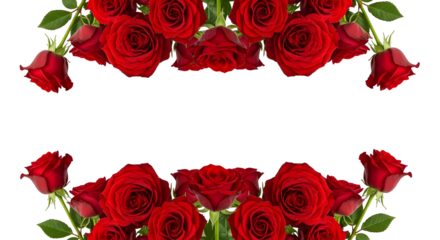 Stunning red roses border evokes romance and passion for special occasions