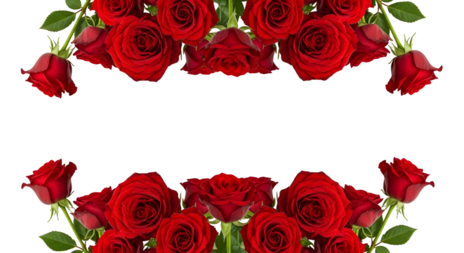 Stunning red roses border evokes romance and passion for special occasions