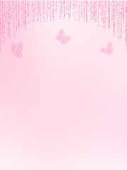 Pink background with Butterflies