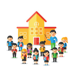 School Building with Children and Teachers