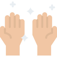 Clean Hands Sparkle Hygiene Washing Hands Concept Flat Illustration With Transparent Background