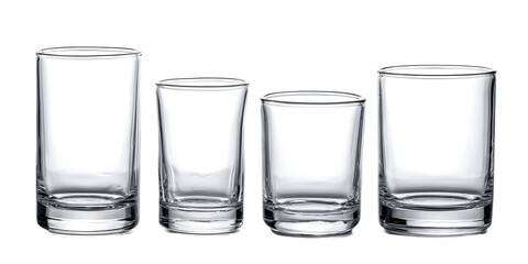 Elegant glassware collection showcasing different sizes and shapes for serving cocktails or beverages at a bar