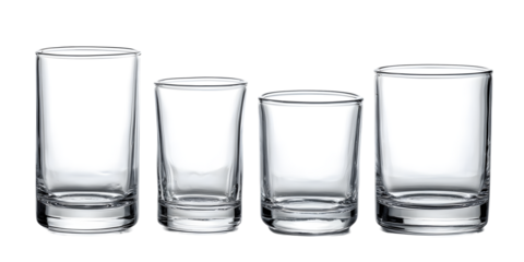 Elegant glassware collection showcasing different sizes and shapes for serving cocktails or beverages at a bar