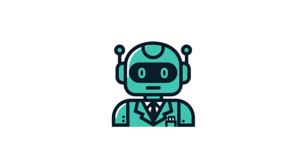 Obraz premium Teal robot wears a suit