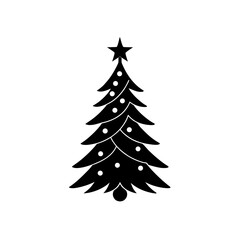 Obraz premium Silhouette christmas tree art on transparent background
