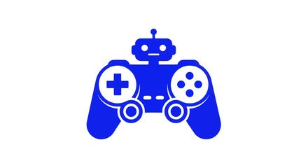 Blue gamepad integrated with a robotic head © fast router