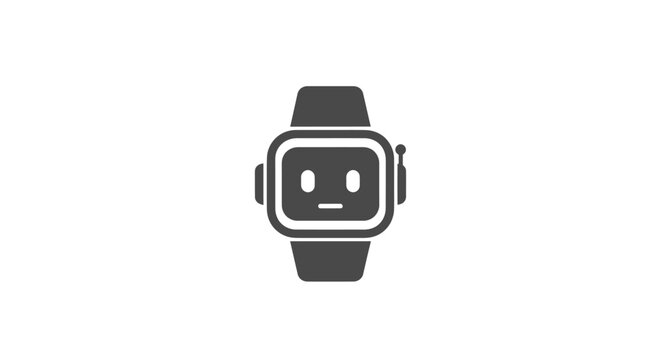 Cartoon watch icon, robot face