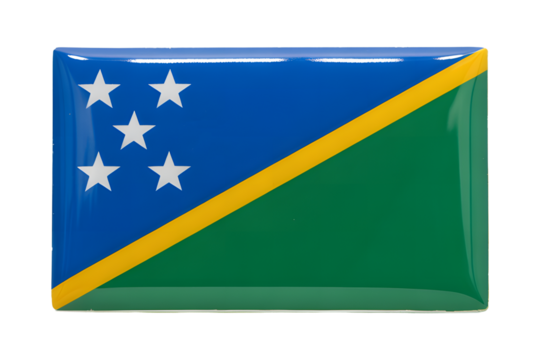 Vibrant Solomon Islands flag emblem badge design with five stars, perfect for travel, tourism, and national identity projects