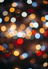Fototapeta premium Blurred holiday lights create a magical and festive background, perfect for adding a touch of sparkling joy and abstract seasonal charm ,design element ,glitter ,glowing