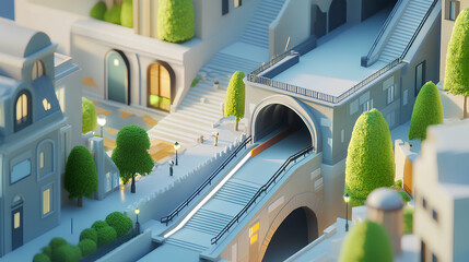 Beautiful city street animation
