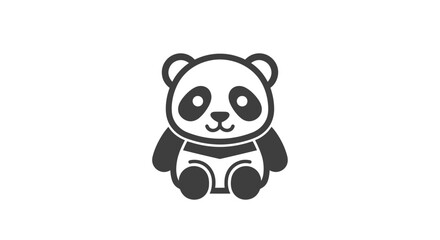 Stylized icon of a panda bear