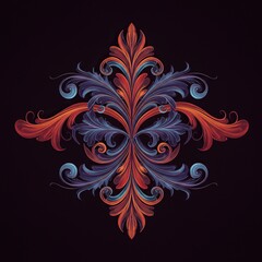 An exquisitely intricate ornamental design, showcasing flowing lines and delicate curves with timeless elegance and refined artistic grace ,serene ,detail ,antique