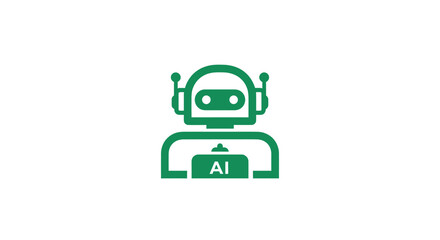 Green robot icon with AI text on its body