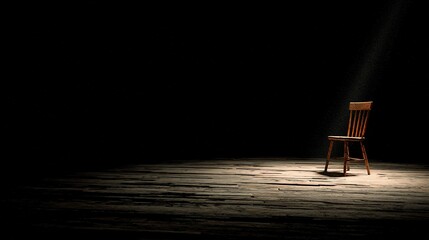 Business leadership and focus concept with center stage chair symbolizing decision point