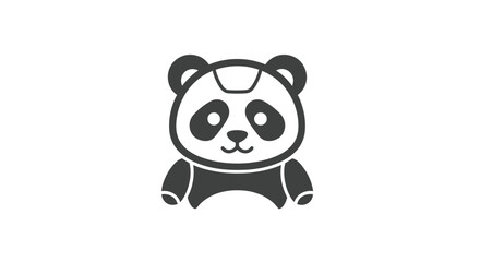 Stylized dark gray panda icon
