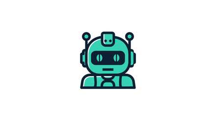 Teal bot with dark eyes