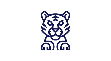 Stylized tiger icon in blue