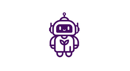 Purple robot with sprout design