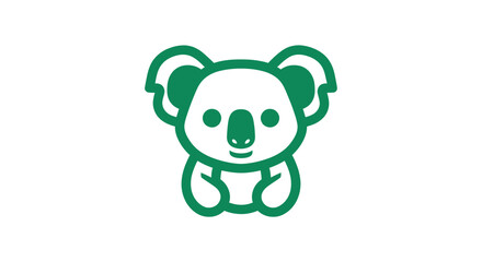 Simple green outline of a seated koala