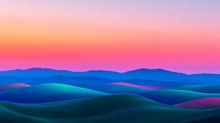 Obraz premium Abstract Landscape of Rolling Hills at Sunset free