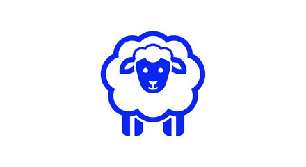A stylized, minimalist blue sheep icon
