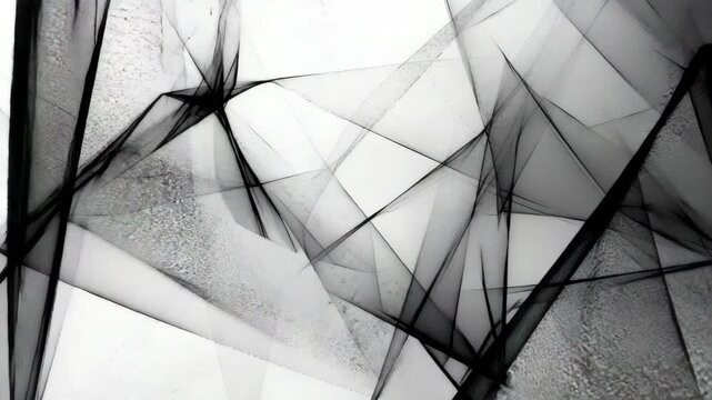Abstract geometric black and white art featuring angular lines and shapes for modern design