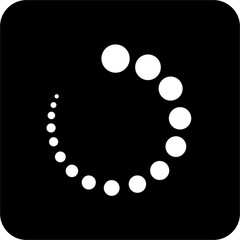 Black Circle Square Loading Vector Icon, simple line vector for UI UX design. Symbol for website and mobile app interface and navigation button
