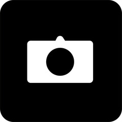 Black Square Camera Vector Icon, simple line vector for UI UX design. Symbol for website and mobile app interface and navigation button