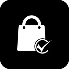 Vector Icon: Black Square Bag, simple line vector for UI UX design. Symbol for website and mobile app interface and navigation button