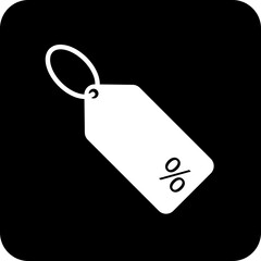 Black Square Offer Vector Icon, simple line vector for UI UX design. Symbol for website and mobile app interface and navigation button