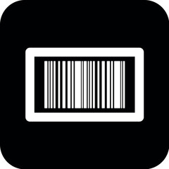 Black Square Barcode Vector Icon, simple line vector for UI UX design. Symbol for website and mobile app interface and navigation button