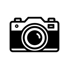 Camera Icon Vector – Black and White Photography Symbol Design