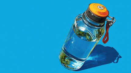Illustration of a Water Bottle. Simple and Modern Design for Everyday Use.