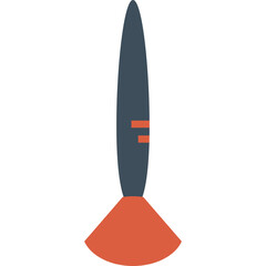 Dark Blue And Orange Cosmetic Brush With Transparent Background On White