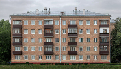 Soviet Khrushchyovka Five-Story Apartment Building, Typical USSR Housing
