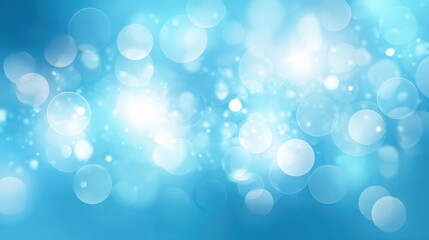 Abstract Bokeh Background with Sparkling Lights and Soft Blue Tones for Festive or Decorative Designs