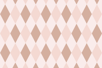 Fototapeta premium Neutral pastel beige argyle pattern background with classic diamond shapes. Nude brown tones create elegant textile-inspired textured bg, for fabric print, wrapping paper, wallpaper design, vector