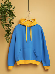 Bright Contrast: Hanging Hoodies with Green Wall Ornaments