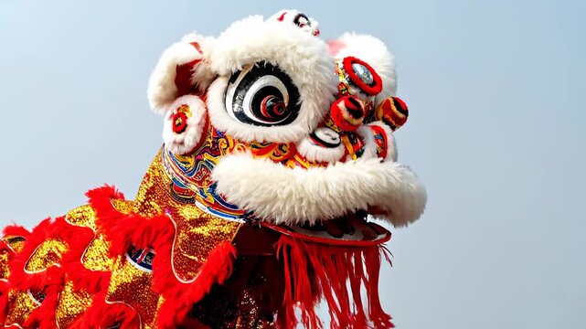 Chinese Lion Dance Performance - A Colorful Cultural Celebration.