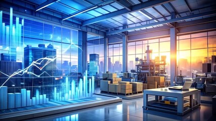 Warehouse and Office Integration: Modern Technology & Business Growth Visualization - Powered by Adobe