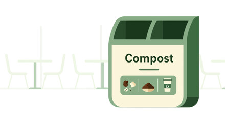 Elegant illustration depicting a modern compost bin for waste disposal